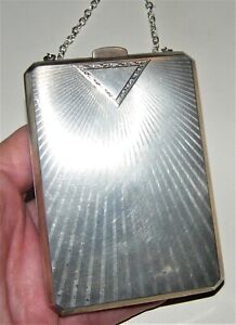 Art Deco Watrous Sterling Silver Dance Party Purse Compact Mirror Coin Old Photo