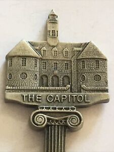 Vintage Souvenir Spoon Us Collectible Pewter The Capitol Williamsburg Virginia