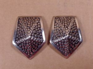 Two Vintage Nickel Silver Shield Shoe Button Covers France