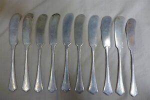 Lot Of 10 Antique Wallace Washington Solid Sterling Silver 5 7 8 Butter Knife