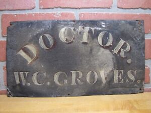 Doctor W C Grovers Antique Advertising Sign Smaltz Sand Tin Pennsylvania Dr