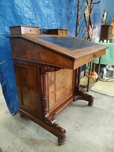 Antique Early American Davenport Desk 1840s Vgc