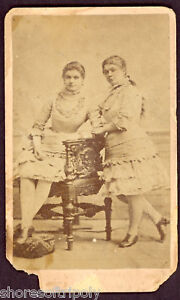 19th C Twin Prostitute S Original Photo Cdv Victorian Brothel Rare Portrait