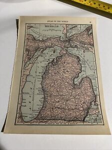 Hammond S Antique 1914 Map Of Michigan 6x8