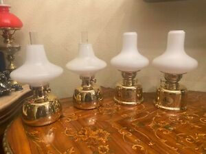 4 Danish Vintage Brass Maritime Louis Poulsen Fano Kerosene Ship Lamps