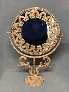Vintage Huge Pedestal Mirror For Vanity Or Dresser Mcm Hollywood Regency