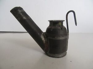 Antique Tin Miner S Mining Whale Oil Lamp W Wick