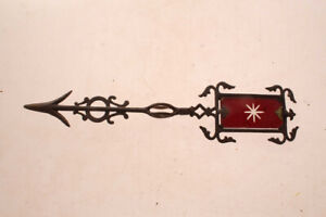 Antique Weathervane Lightning Rod Wind Direction Arrow Ruby Glass Tail