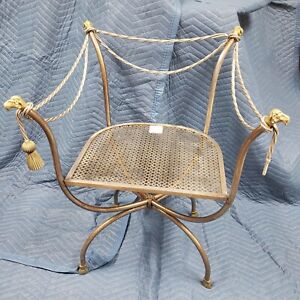 Jasen Maison Style Rams Head Foot Metal Chair Brass Tassel Trouvailles