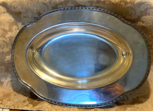 Vintage Poole Silver Co Oval Tray Marked Bacon 486 Epns 11 5 X 8 25 