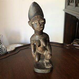 African Carved Democratic Republic Of The Congo Antique Yombe Female Figure