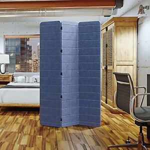 Cloud 9 Privacy Screen 3 Panel Pattern Room Divider Folding Privacy Screen Blue