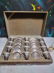 Set Of 12 Sterling Silver Demitasse Tea Silver Cups Lenox In Case