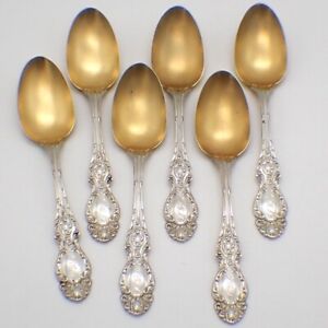 Lucerne 6 Demitasse Spoons Set Wallace Sterling Silver 1896 Mono Sem