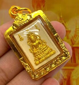 Amulet Phra Kham Khao Lp Ruesi Lingdam Wat Tha Sung Thai Buddha Pendant Sacred