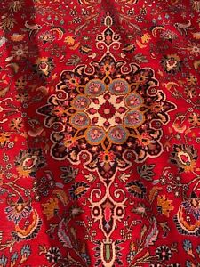Antique Hand Made Sarouk Rug 100 Years Old