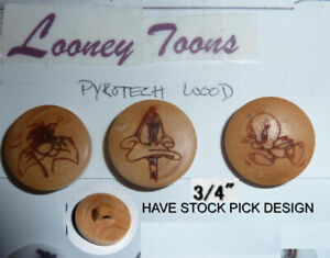 3 4 3 Looney Tunes Tweety Sylvester Daffy Wood Buttons Knitting Crafts 