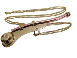 Bosuns Nautical Mariner Command Whistle With Chain For Camping Hiking