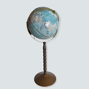 Vintage Replogle World Nation Series 12 World Globe With Wood Stand Floor Ussr