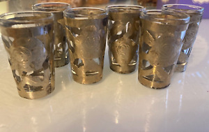 Sterling Silver Shot Glasses Set Of Six 925 Rose Design Usa Or Mexico 