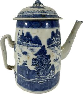Antique Canton Porcelain Tea Pot