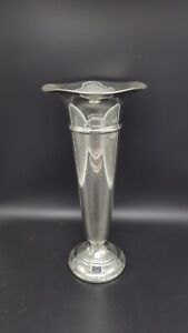 Vintage Large Baltman Co Sterling Silver Weighted Trumpet Vase 12 1 4 Tall