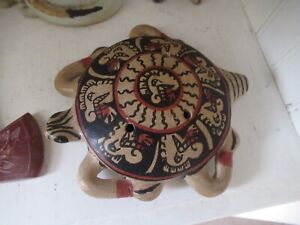 Pre Columbian Narino Or Mayan Rare Turtle Form Ocarina