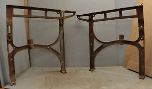 2 Antique Adjustable Drafting Farm Table Desk Legs Cast Iron Collectible Lot