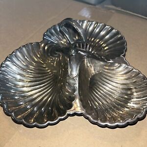 Silver Plated Triple Clam Shaped Serving Dish Mappin Webb London Sheffield
