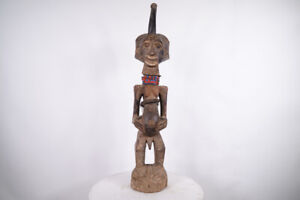 Male Songye Statue With Beads 38 5 Drc African Tribal Art
