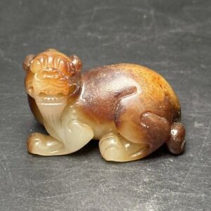 Chinese Antique Han Dynasty Hetian Ancient Jade Carved Statues Jade Animal