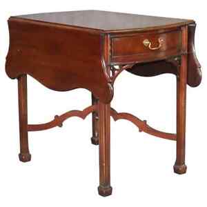 Mahogany Kindel Winterthur Collection Chippendale Drop Leaf Table