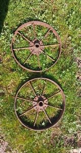 Antique Wheel Barrow Wheels Wagon Wheel Buggy Wheel Primitive Farmhouse Barn 12 