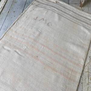Faded Stripe Vintage Grain Sack European Grainsack Textile Linen Fabric Materia