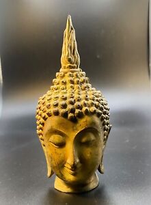 Beautiful Bronze Buddha Head Figure Ancient Artwork