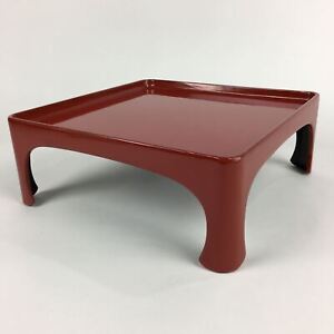 Japanese Wooden Legged Tray Lacquered Table Vtg Ozen Red Nurimono Ur740