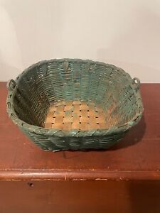 Antique Primitive Green Basket