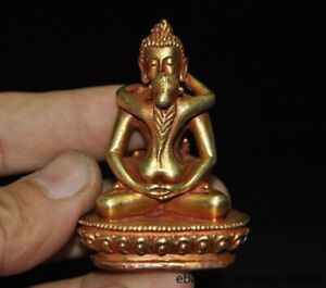 Tibet Bronze 24k Gold Gilt Adibuddha Samantabhadra Tathagata Kuntuzangpo Buddha