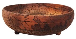 Pyrography Wood Bowl Acorn Leaf Stipled Aesthetic Arts Crafts Folk 1907