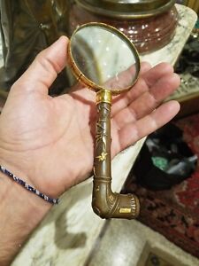 Meiji Period Japanese Mixed Metal Magnifying Glass Signed