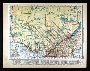 1937 Mcnally Map Canada Quebec City Montreal Ottawa Trois Rivieres St Lawrence