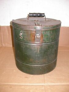 Antique Tin Ballot Box Can Bucket Great Patina Hand Made Design Decorate