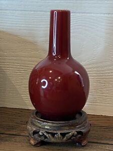 Chinese Ox Blood Red Porcelain Vase Sang De Boeuf Vase 5 25 Iron Red Vase