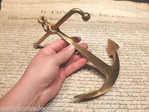 9 1 2 Vintage Antique Style Brass Nautical Ships Boat Anchor Paperweight Desk