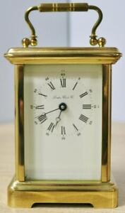 Antique English 8 Day Brass London Clock Company London Timepiece Carriage Clock