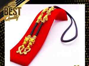 Rope Chain Thai Buddha Necklace Men Dragon Gold Micron Amulet Pendant Lucky N039