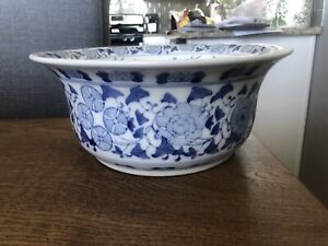12 Chinese Blue And White Porcelain Ink Washer Basin Yongle Period Mark