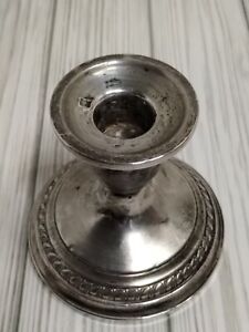 Sterling Weighted Candle Holder Vtg 4 Tall