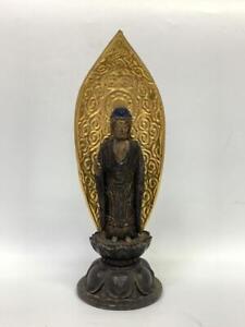 Buddha Amida Nyorai Amitabha Wooden Statue 14 1 Inch 19th C Edo Japanese Antique