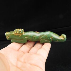China Old Jade Pure Manual Carving Natural Jade Dragon Pendant A 808 